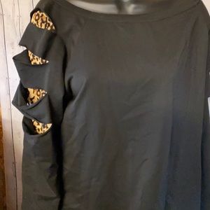 Women’s Long Sleeve Slit Arm Leopard Print Shein Size Large